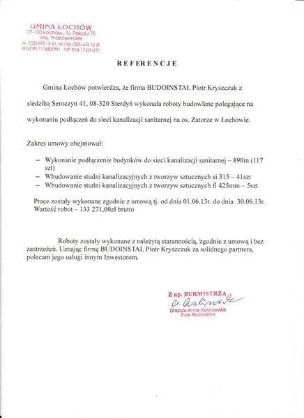 Gmina Łochów referencje